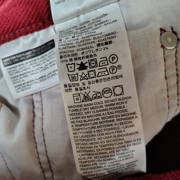 Levi's 511 Pants Mens 42x30 Red Corduroy 2-Way Comfort Stretch Slim Straight NWT - Picture 13 of 13